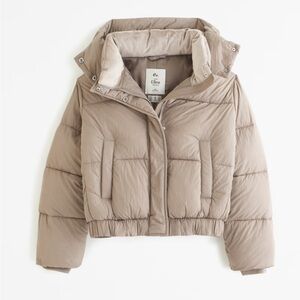 New! NWT Abercrombie Mini Ultra Puffer Jacket Tan Size Medium